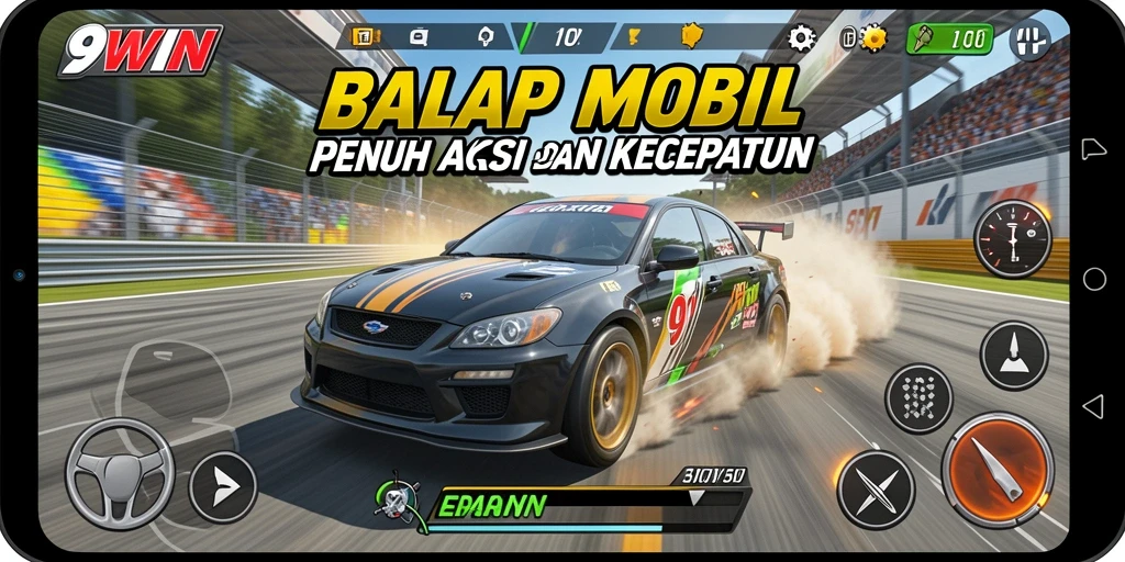 Tampilan gameplay Racing yang mendebarkan dan penuh aksi di 9WIN.