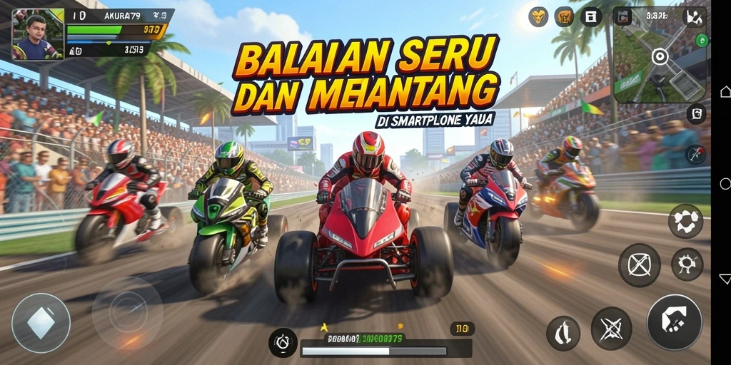 Tampilan gameplay AKURAT79 dengan aksi balapan yang seru.