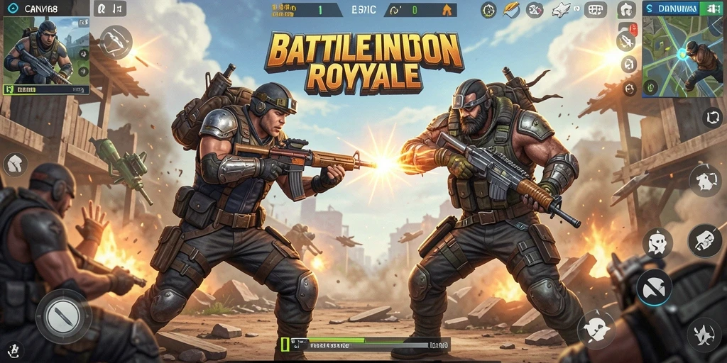Tangkapan layar gameplay seru di CANVA168 saat pertempuran Battle Royale.