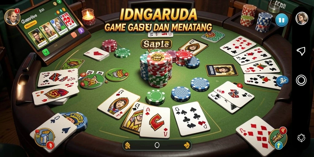 Tampilan gameplay seru IDNGARUDA yang menampilkan aksi Gaple.