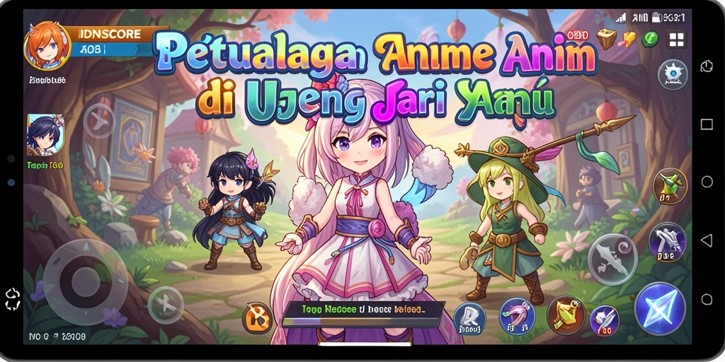 Tampilan gameplay menakjubkan dari IDNSCORE dengan karakter Anime favorit.