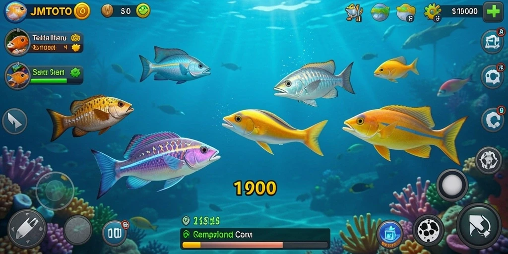 Screenshot gameplay JMTOTO menampilkan aksi tembak ikan yang seru.