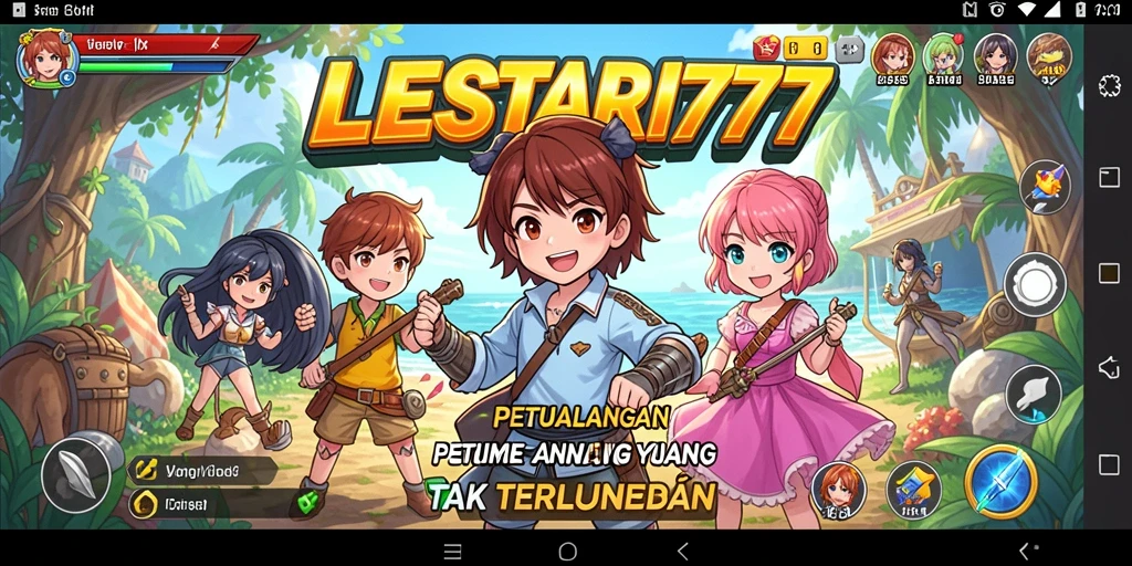 Tampilan menarik dari gameplay <strong>LESTARI777</strong> dengan karakter anime yang dinamis.