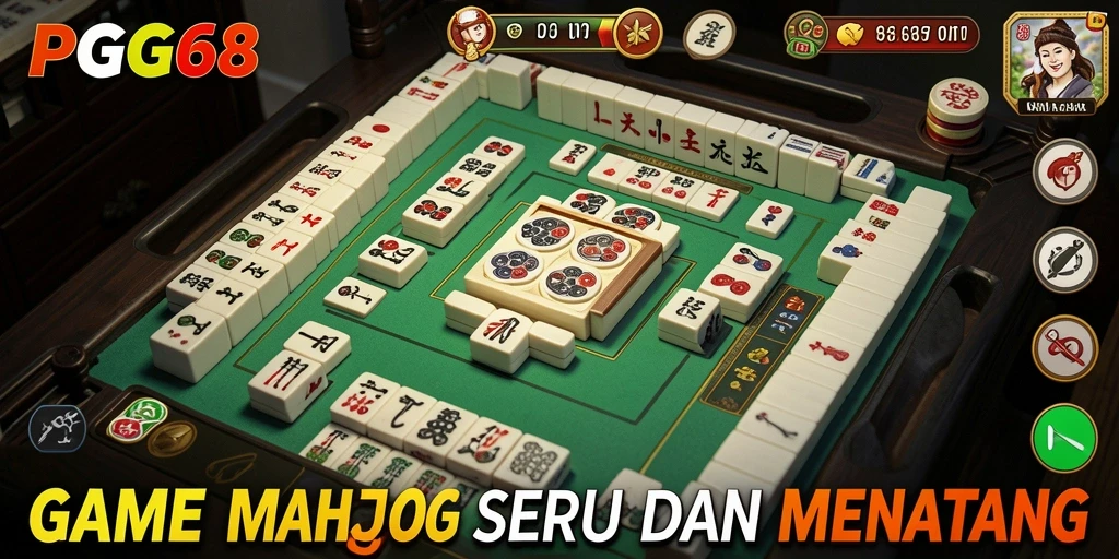 Tampilan gameplay seru PGG68 dengan elemen Mahjong yang menarik.
