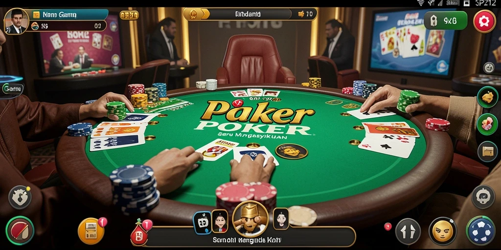 Tampilan gameplay seru dalam aplikasi poker SP212.