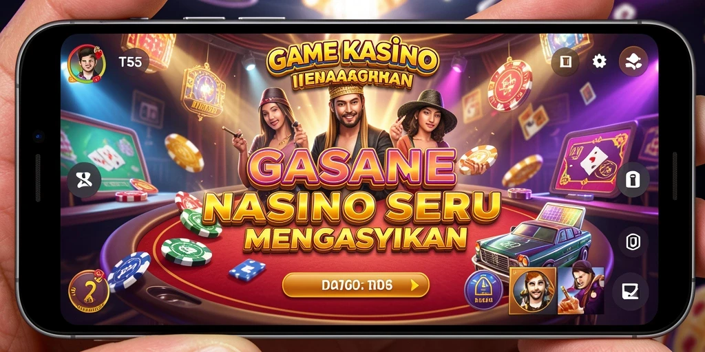 Tampilan gameplay seru di aplikasi T6 dengan fitur Kasino interaktif.